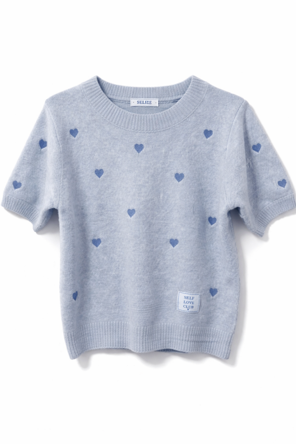 Bluzeczka z wiskozy z haftem w serduszka