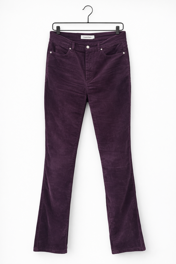 Spodnie sztruksowe Calvin Klein | fioletowe | modny fason