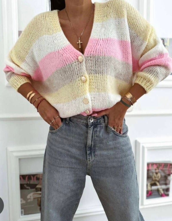 Kolorowy wełniany sweter