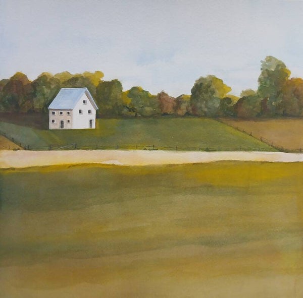 SOLD - Blue Tin Cottage (Requires Framing)