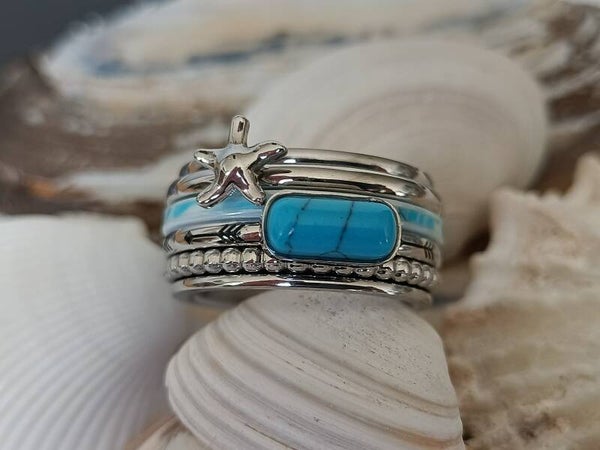 iXXXi Jewelry Complete Ring 10mm Festival Turquoise Zilver