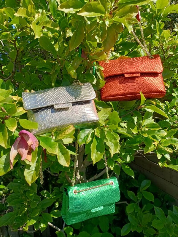 Leren Handtas / Crossbodytas met pythonprint Diverse Kleuren