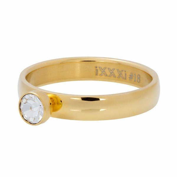 iXXXi Jewelry vulring 4mm Zirconia 1 Stone Crystal Goud