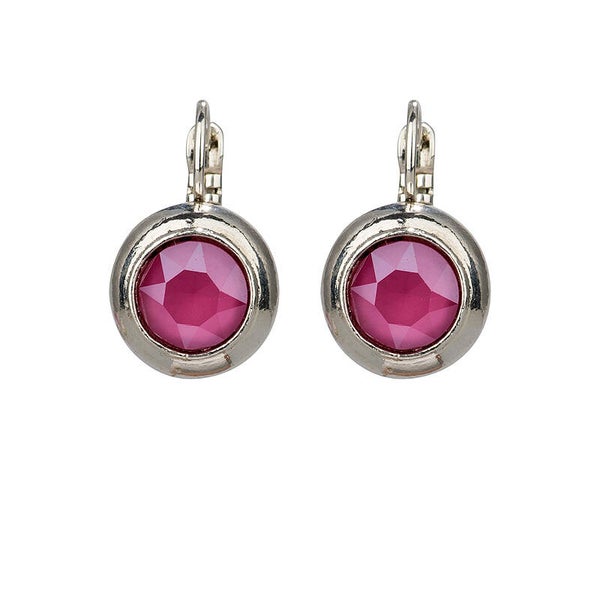 Camps & Camps Oorbellen silver plated dormeuse rond roze