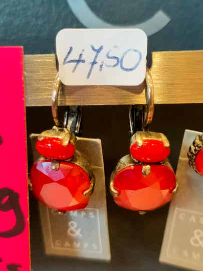 SALE Camps & Camps Dormeuses Zilver Swarovski Opaal Rood
