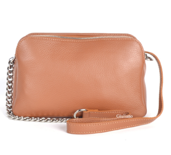 Leren Schoudertas Crossbody Cognac