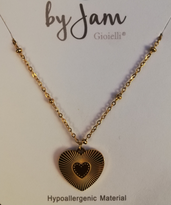By Jam Gioielli Goudkleurige Ketting Hartje Goud