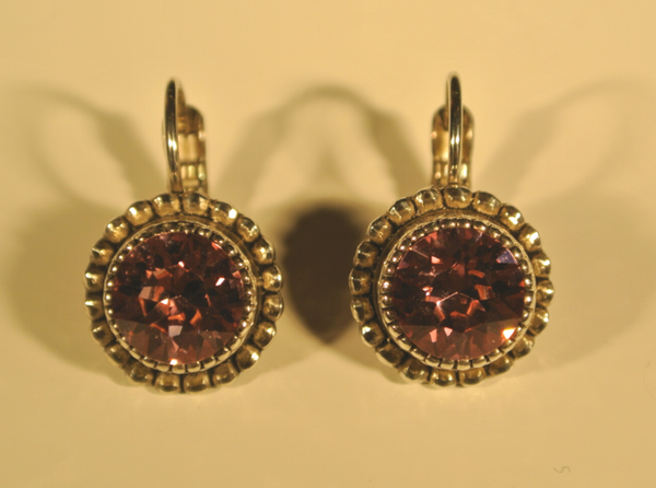 Camps & Camps Oorbellen silver plated dormeuse rond Roze