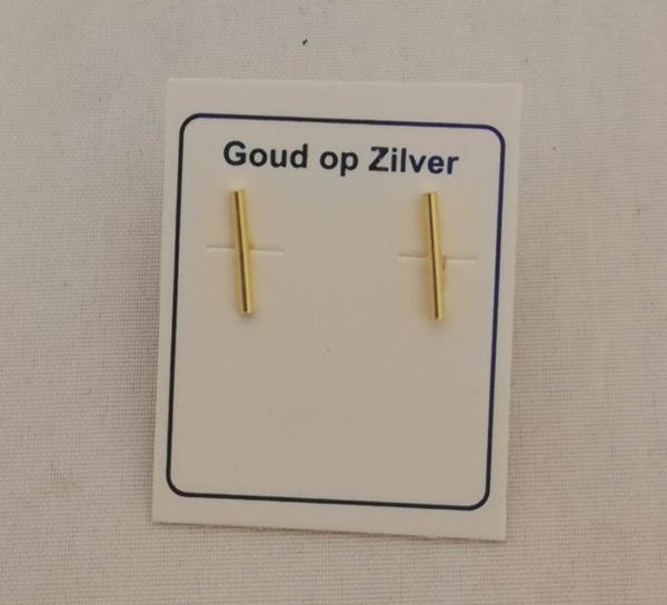Vergulde oorknopjes met staafje