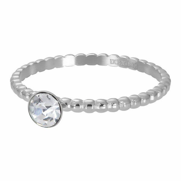 iXXXi Jewelry vulring 2mm Ball with Crystal Stone Zilver