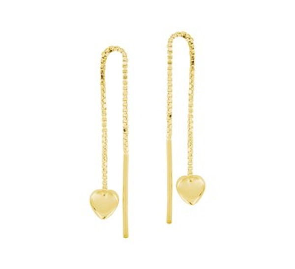 Vergulde Doortrekoorbellen met Hart