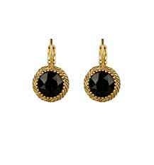 Camps & Camps Oorbellen gold plated dormeuse rond Zwart