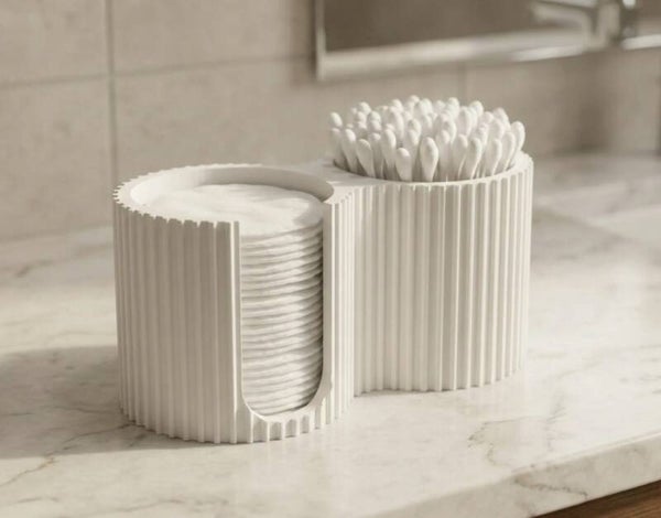 Organisateur Salle de Bain 2-en-1 – Distributeur de Cotons & Coton-Tiges