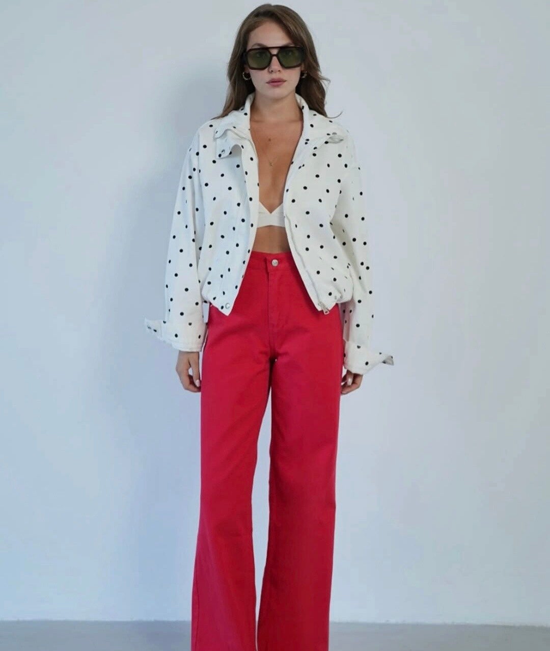Jacke mit Polka-Dot-Muster