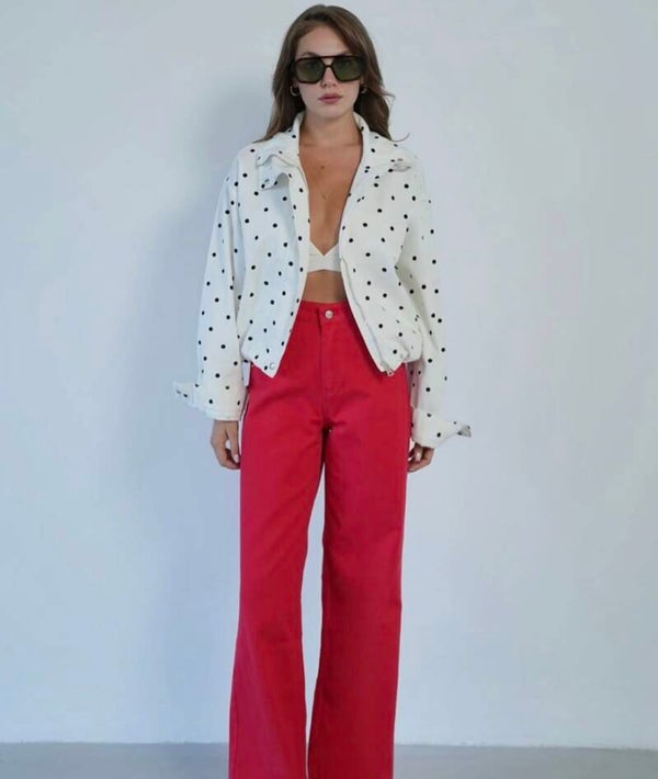 Jacke mit Polka-Dot-Muster
