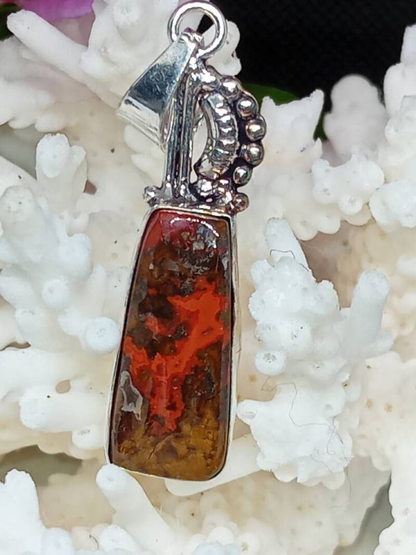 Pendentif en argent sterling et pierre Agate Marocaine