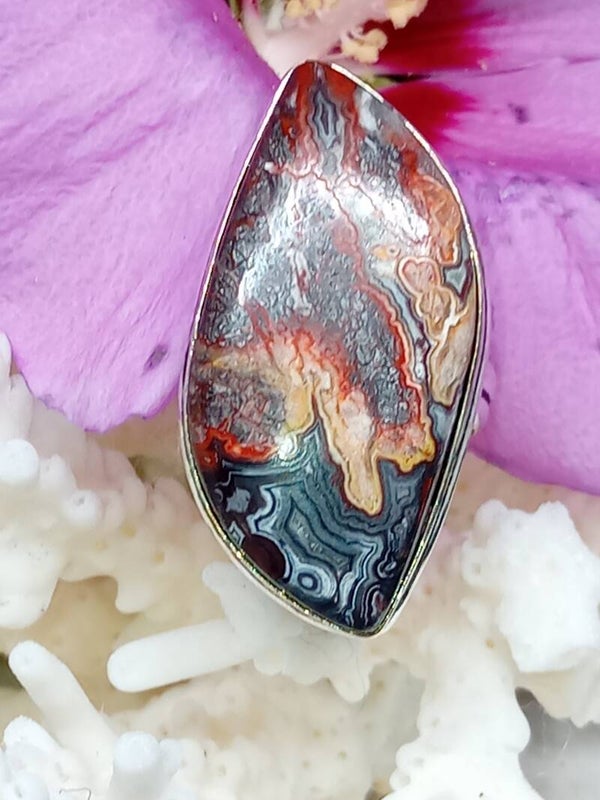 Bague en argent sterling Silver 925 et pierre Agate Supérieure