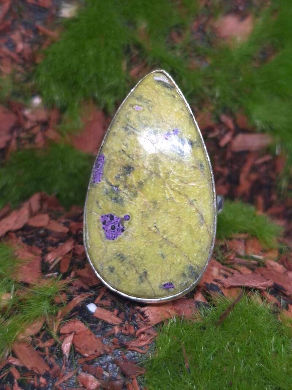 Bague Atlantisite naturelle - Argent Sterling 925 - Taille 62
