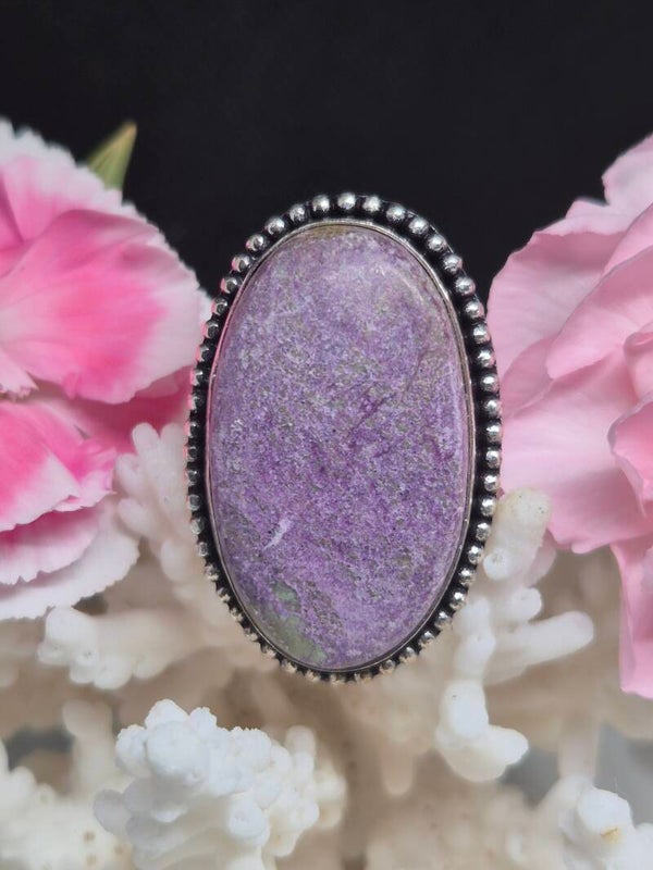 Bague Purpurite naturelle- Argent Sterling  925 - Taille 68