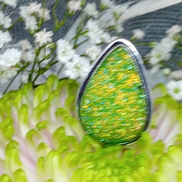 Bague Druzy Titanium anis naturelle Argent Sterling 925