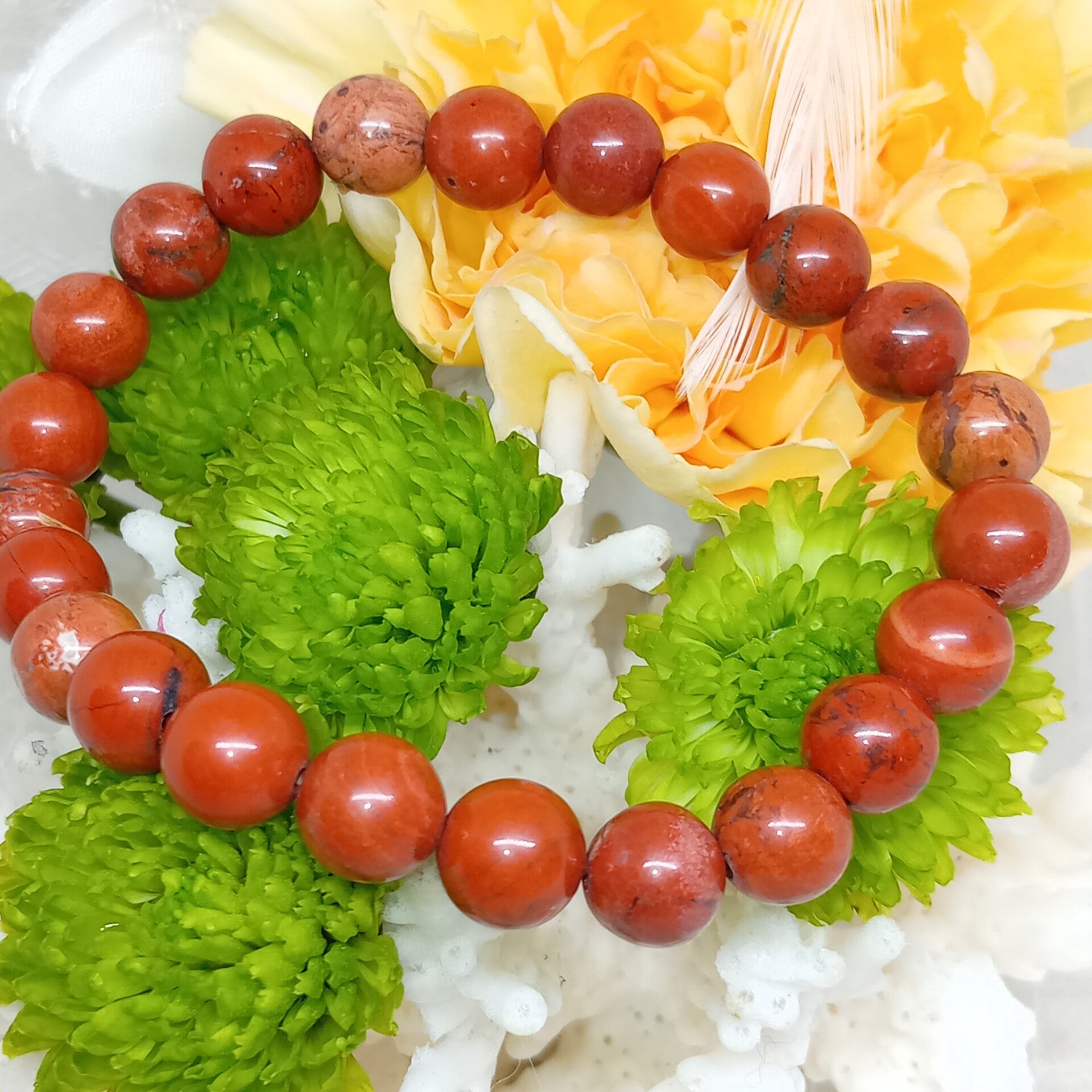 Bracelet en Jaspe Rouge naturel - 8mm