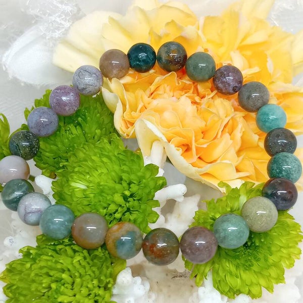 Bracelet en Agate Multicolore 8mm