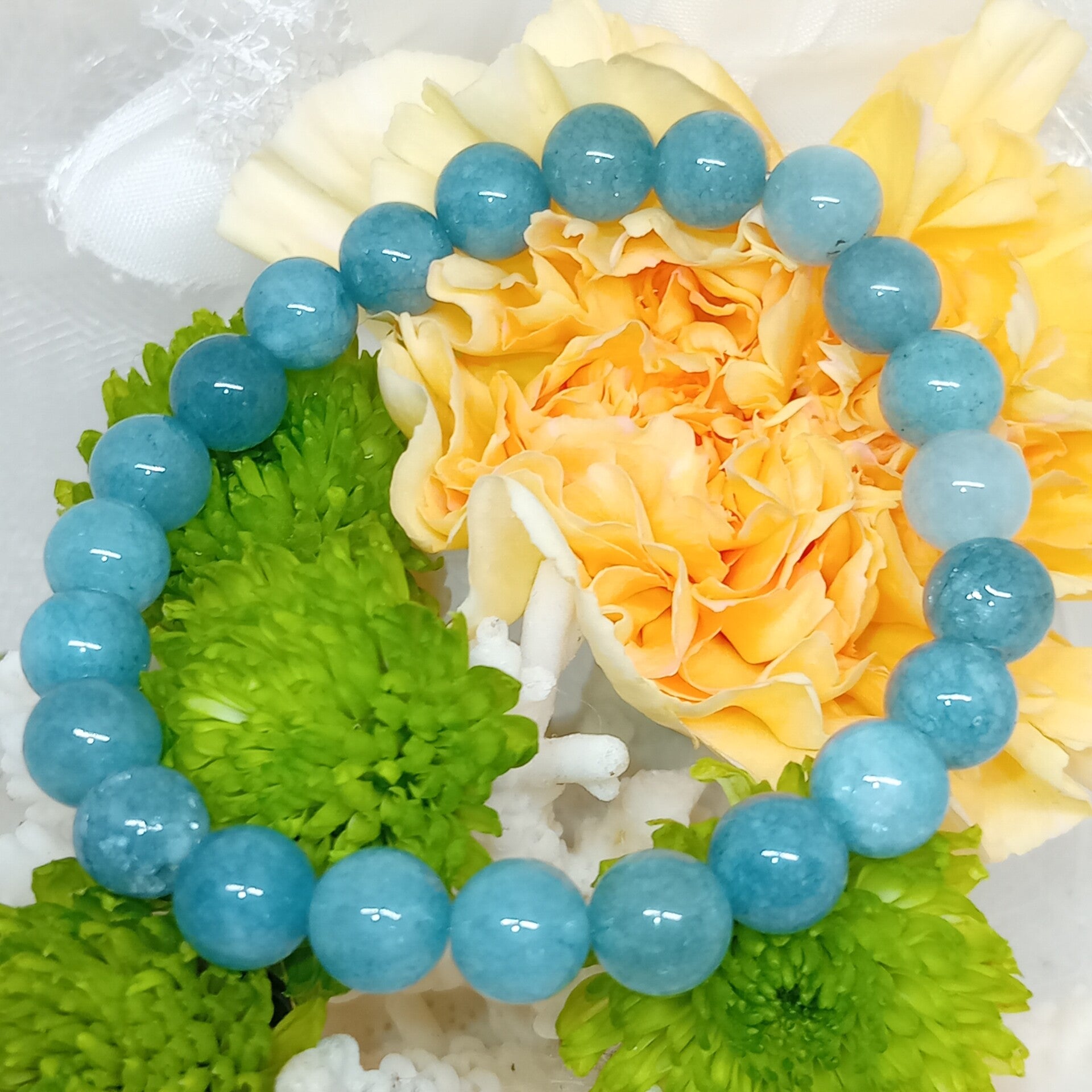 Bracelet en Apatite Bleue naturelle 8mm