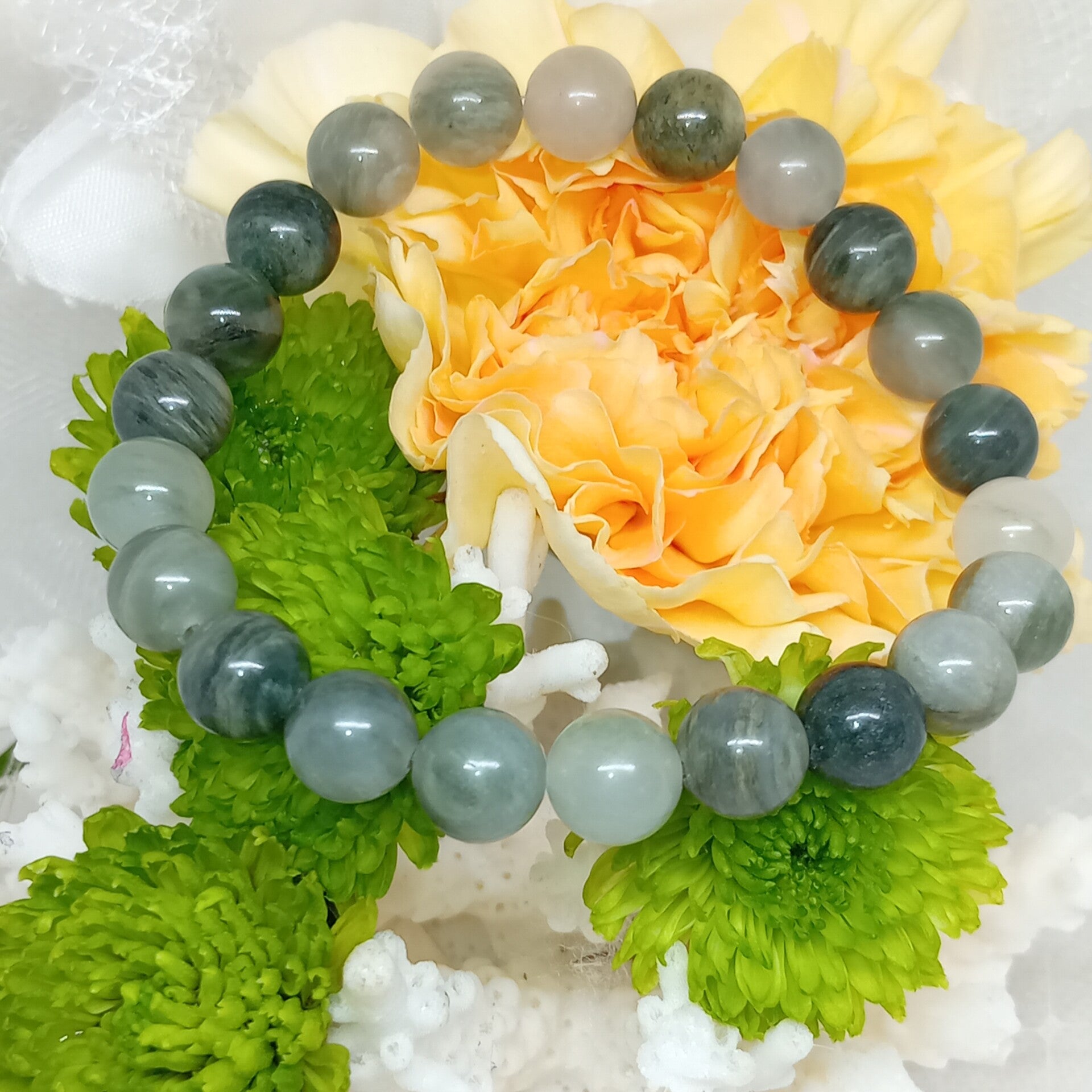 Bracelet en Agate Mousse naturelle 8mm