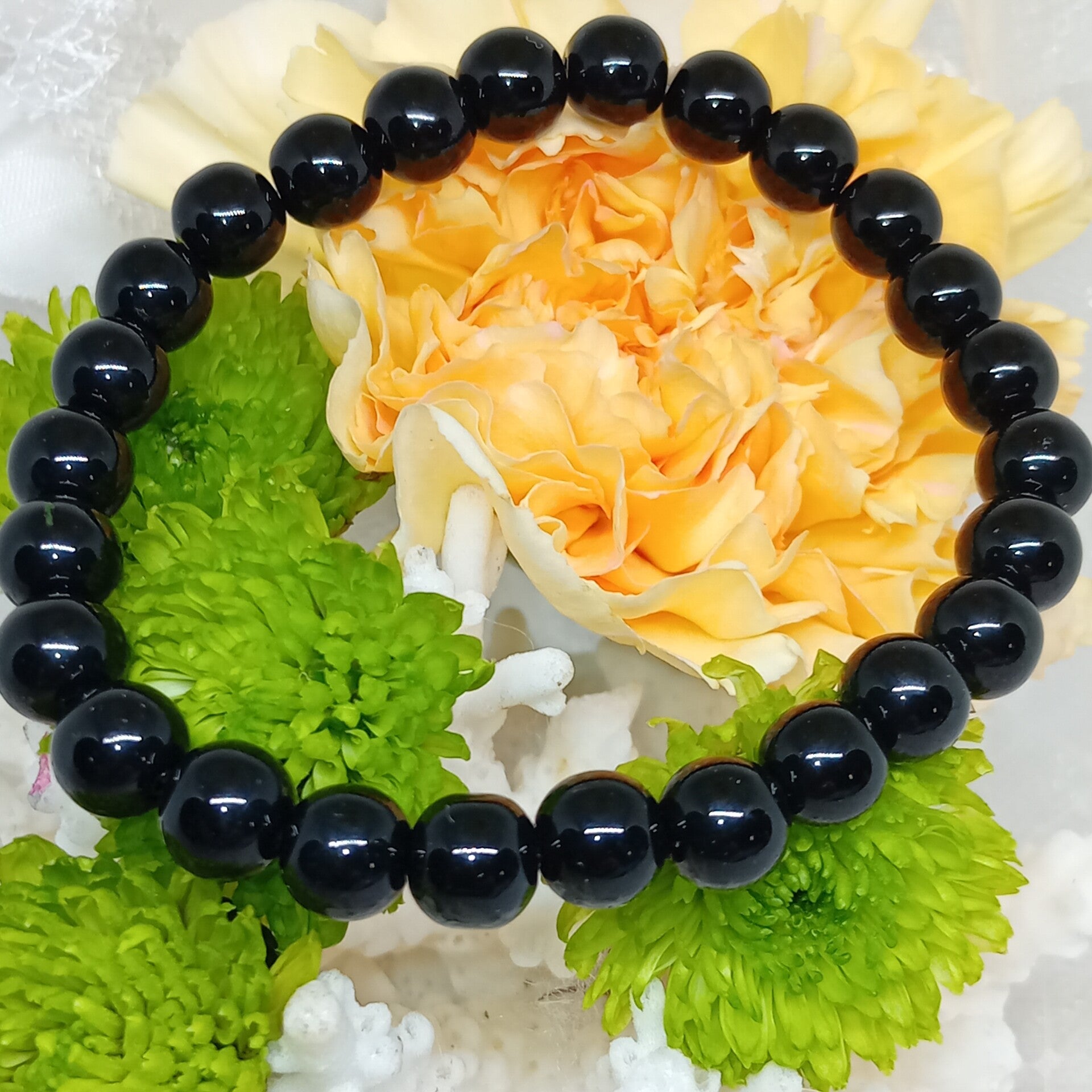 Bracelet en Onyx Noir naturel 8mm
