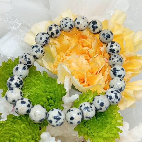 Bracelet en Jaspe Dalmatien naturel 8mm