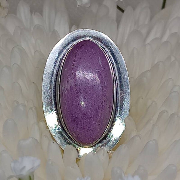 Bague Purpurite sertie naturelle Argent Sterlin 925 Taille 59