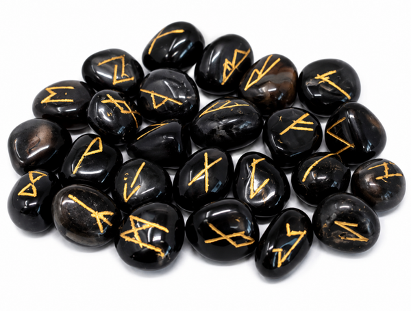 Runes en Onyx Noir de 25 pierres