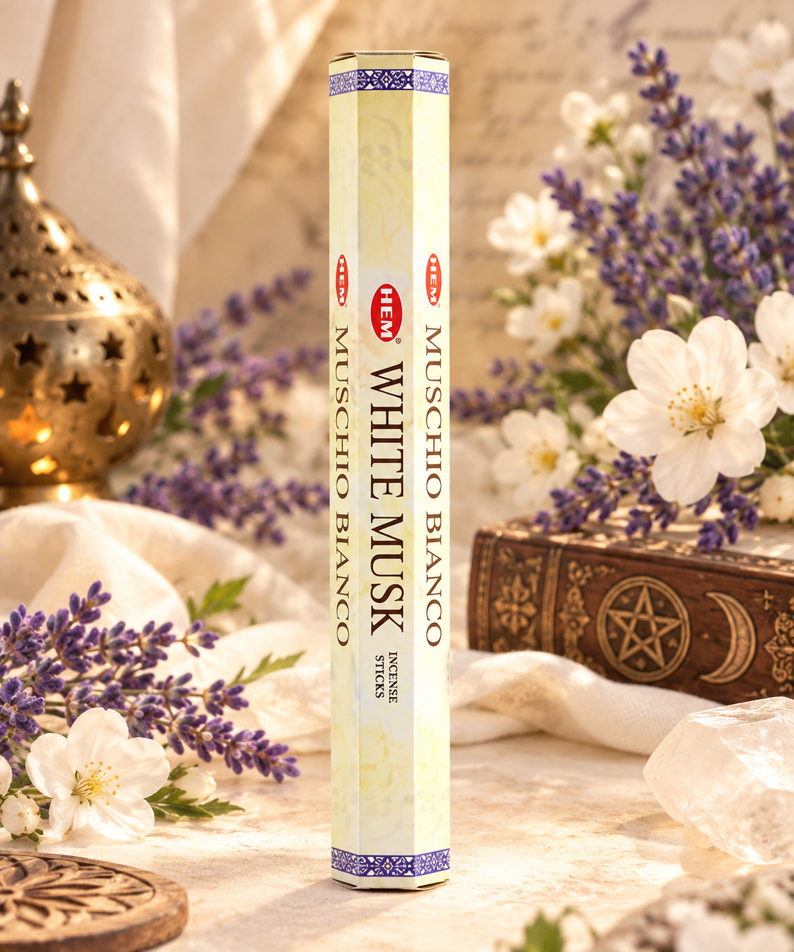 Encens HEM Musc Blanc en bâtonnets 57g