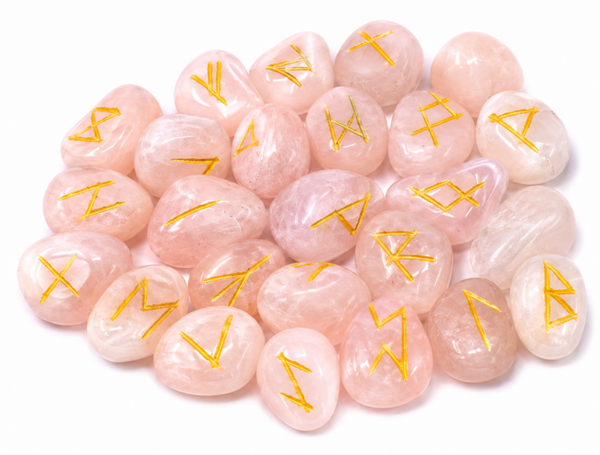 Runes en Quartz rose de 25 pierres