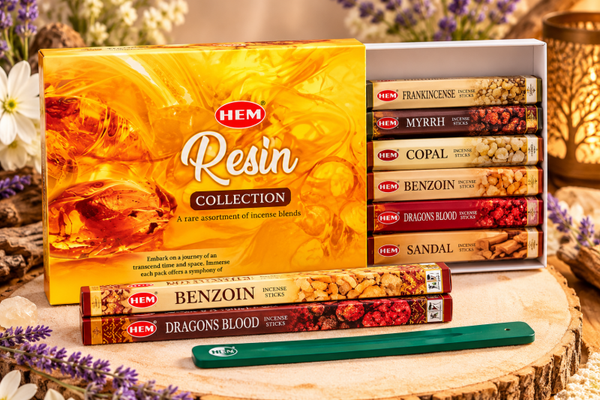 Coffret HEM Résin Collection de 6 encens assortis avec porte encens