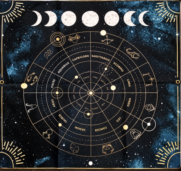 Tapis d'autel Astrologique - Zodiaque & Phases le Lune