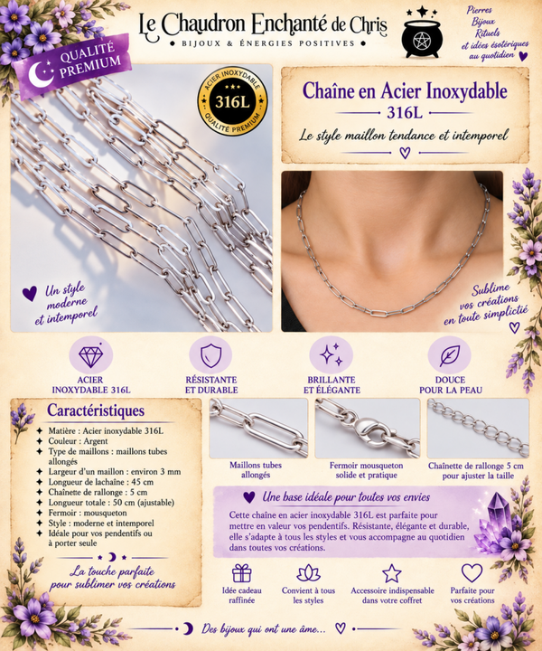 Chaîne en acier inoxydable 316L Maillon