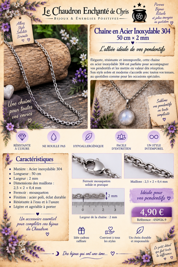 Chaîne en Acier Inoxydable 304