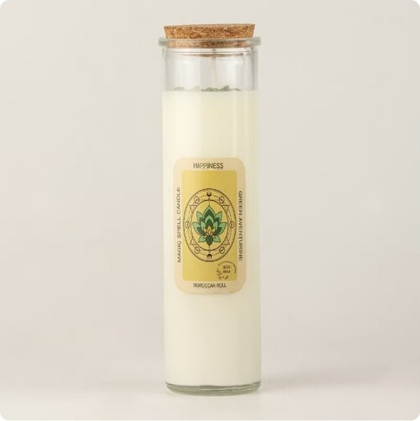 Bougie de Sortilège - Joie - Aventurine verte