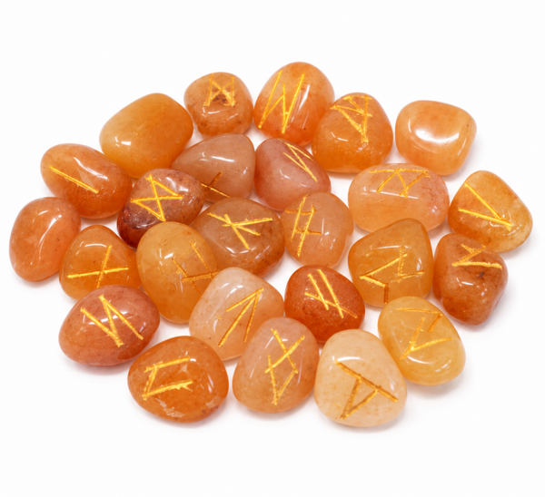 Pierres Runiques Aventurine Jaune et leur sachet