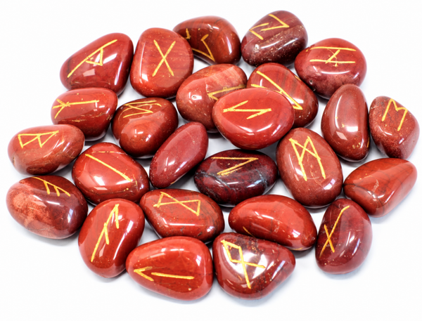 Runes en Jaspe Rouge de 25 pierres