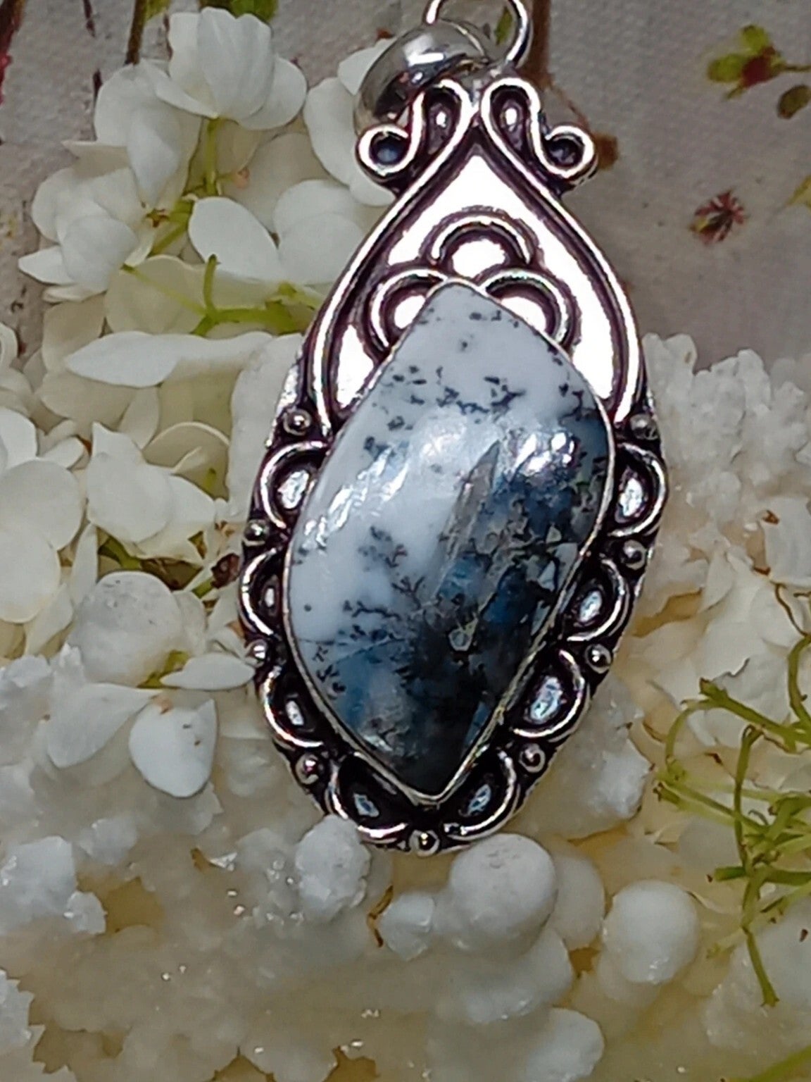 Pendentif Dendritique Opale - Argent Sterling 925