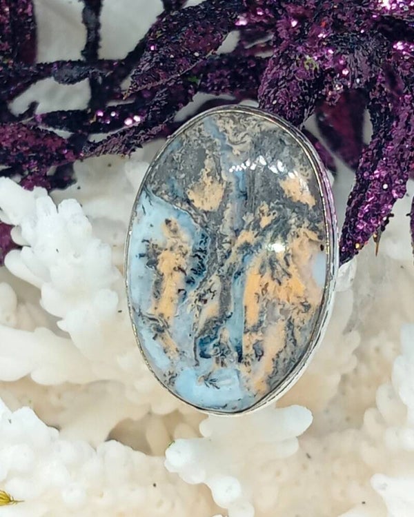 Bague Dentritique opale argent sterling