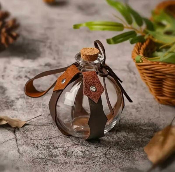 Flacon de Potion Magique - Verre et simili cuir