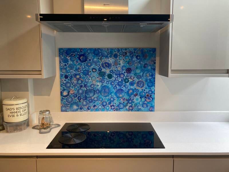 Kitchen splash back blue