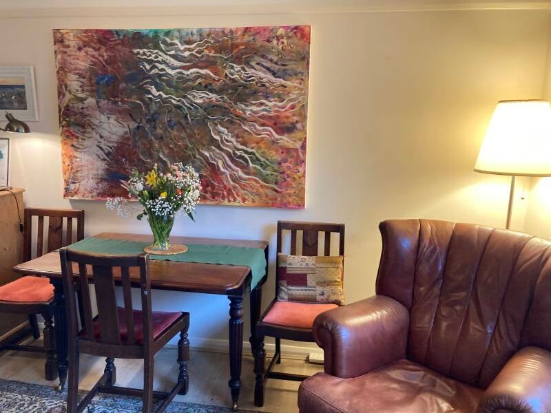 Alcohol ink and acrylic abstract painting