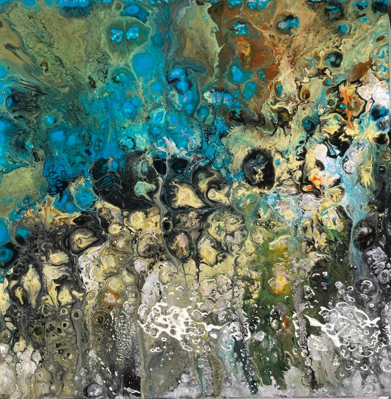 Sea view from above painting