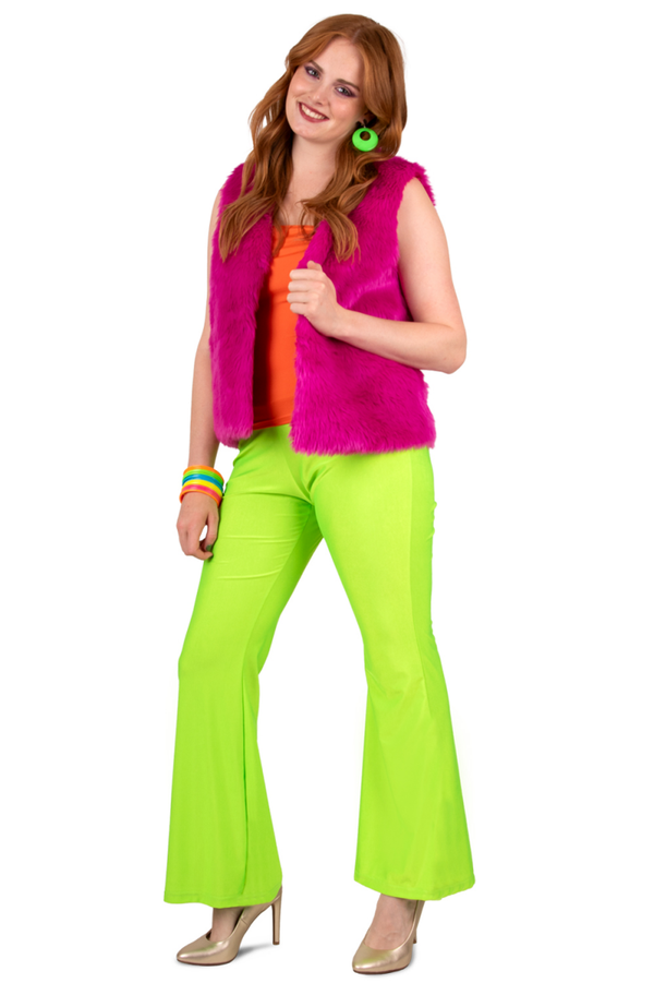 Flared broek neon groen