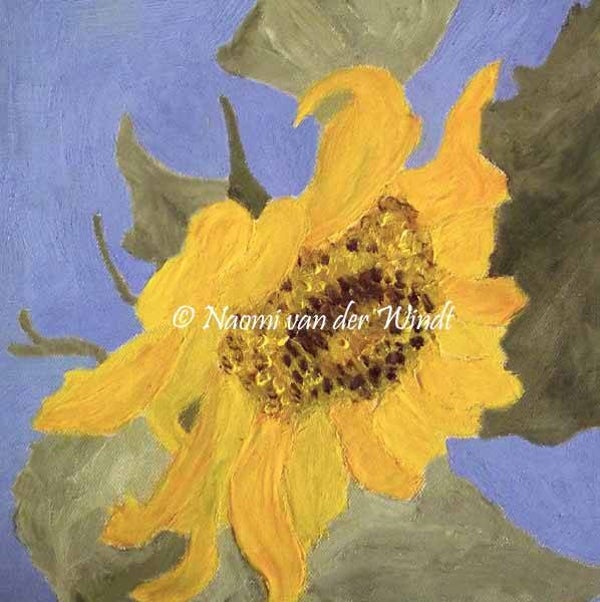 001 Zonnebloem - dubbel gevouwen kunstkaart incl. envelop