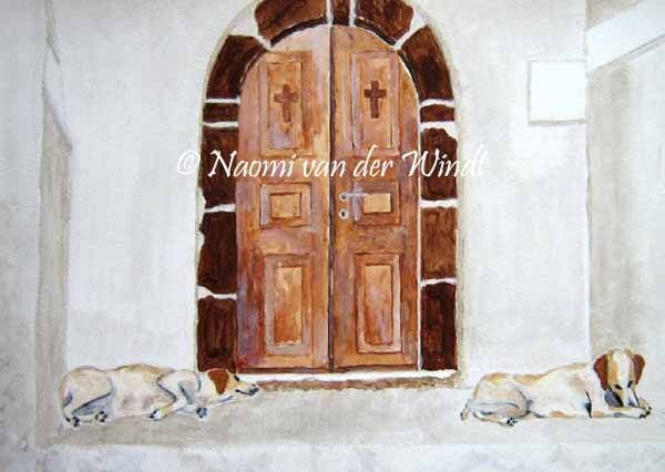 030 Zwerfhonden - dubbel gevouwen kunstkaart incl. envelop